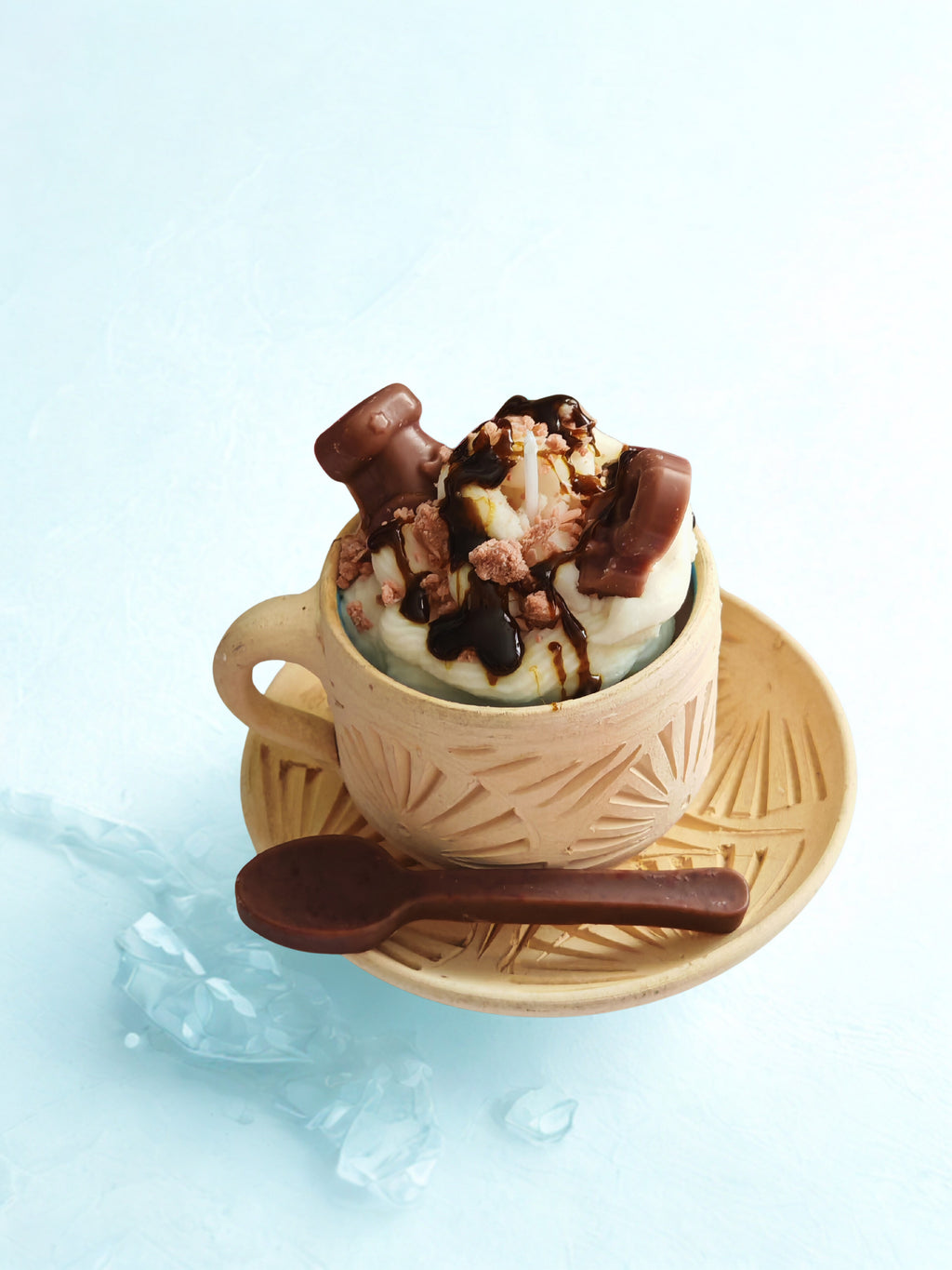 Coffee Soy Candle Gift Set -  Ceramic Cup & Strawberry Muffin Candle