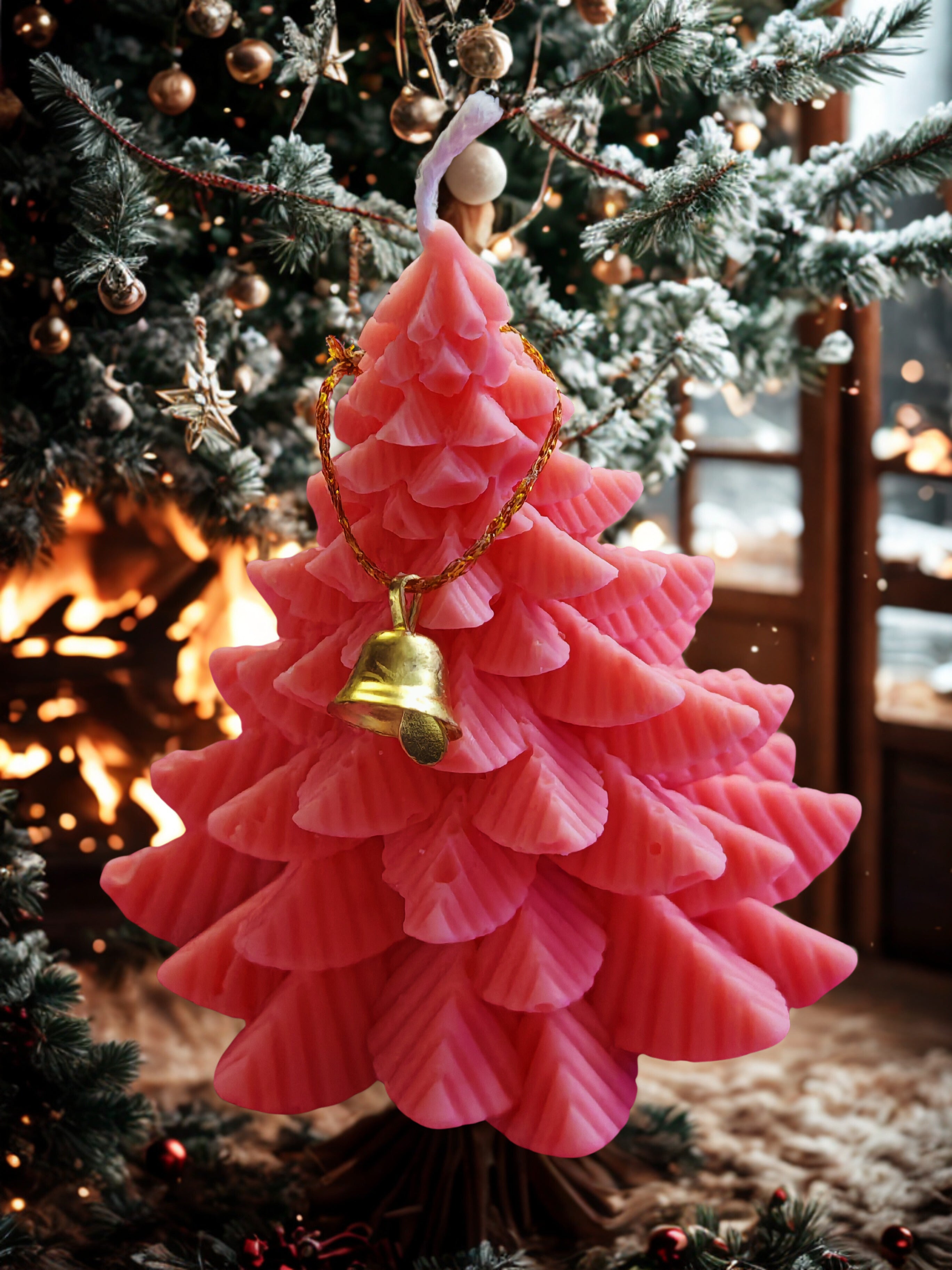 Mini Christmas Tree Wax Decor - Handmade Soy Wax Ornament 60g