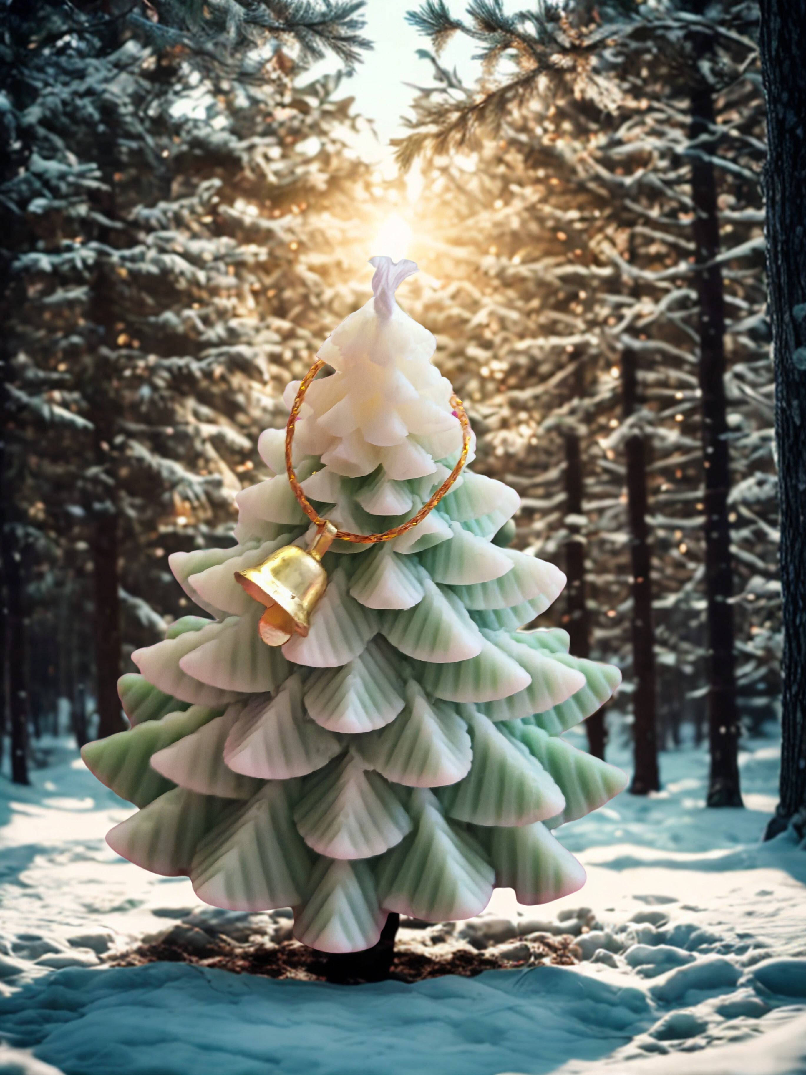 Mini Christmas Tree Wax Decor - Handmade Soy Wax Ornament 60g