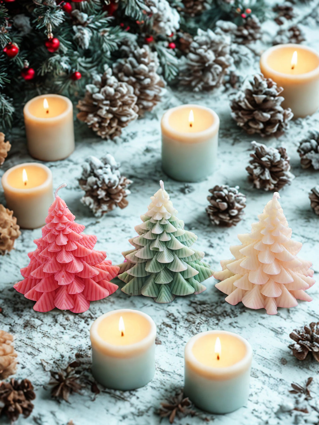 Mini Christmas Tree Wax Decor - Handmade Soy Wax Ornament 60g