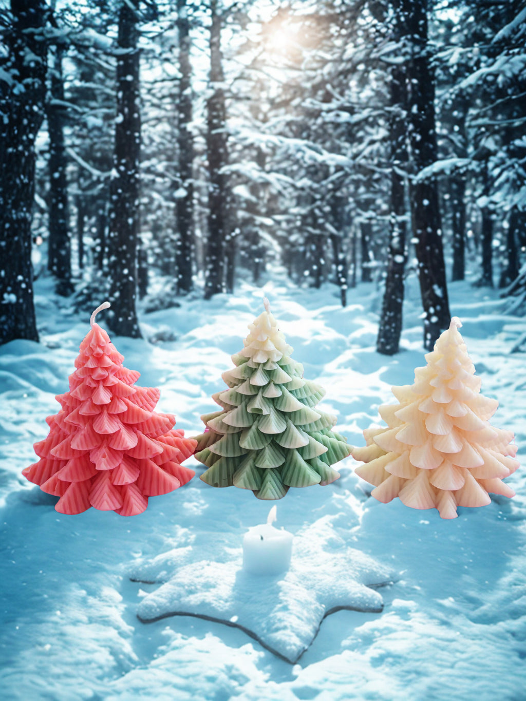 Mini Christmas Tree Wax Decor - Handmade Soy Wax Ornament 60g