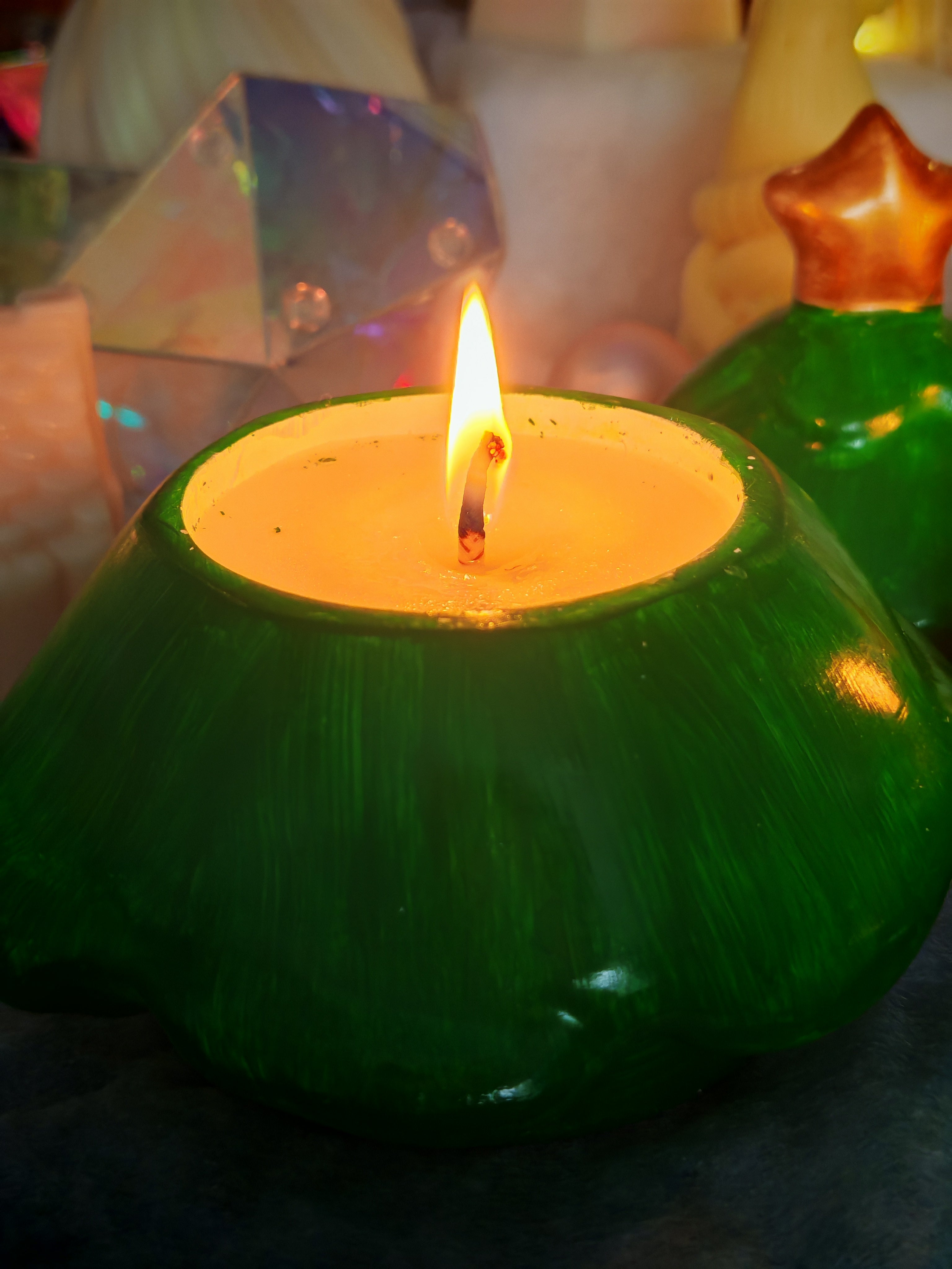 Christmas Tree Candle Duo - Handmade Gypsum & Soy Wax Set