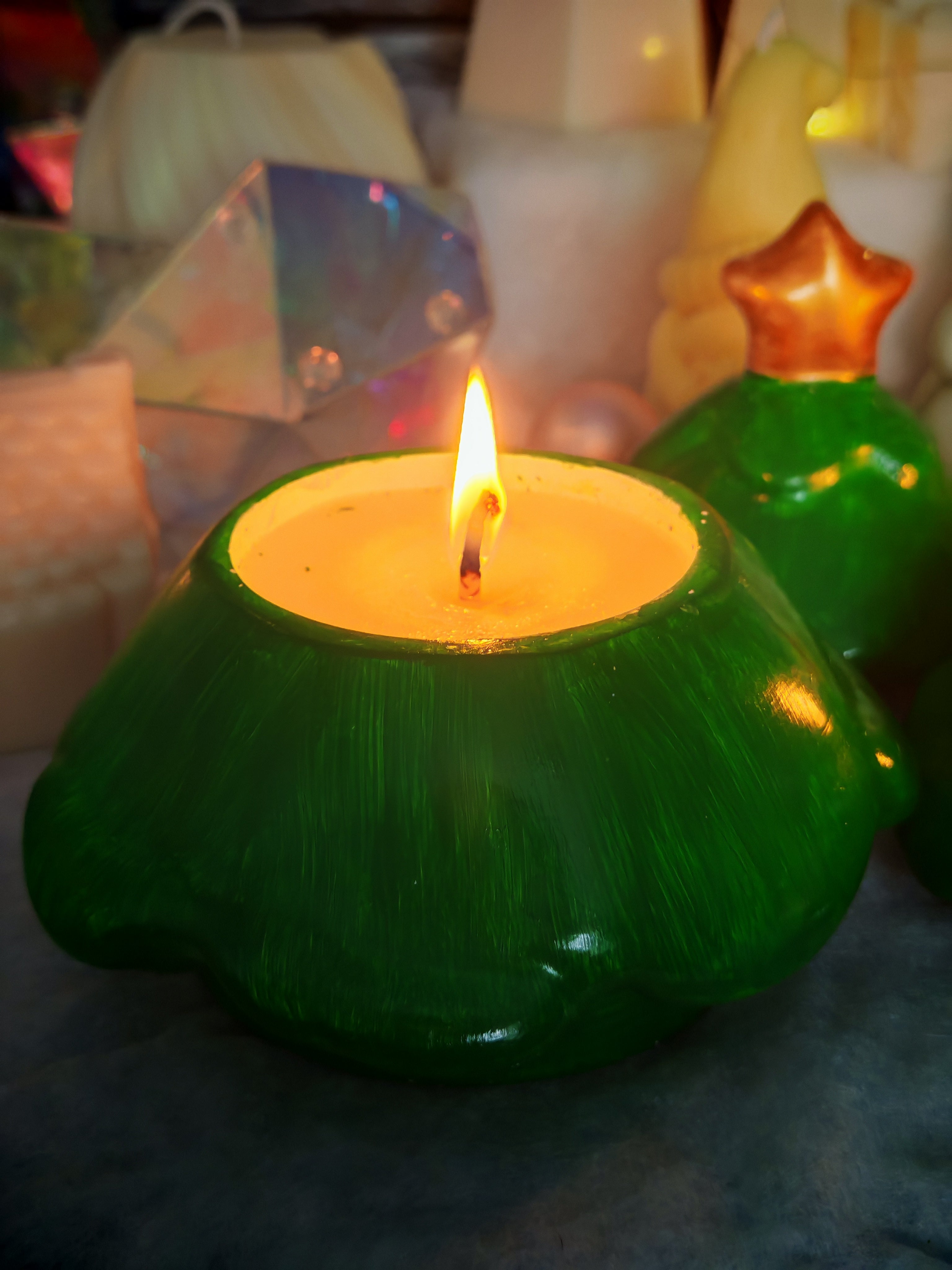 Christmas Tree Candle Duo - Handmade Gypsum & Soy Wax Set