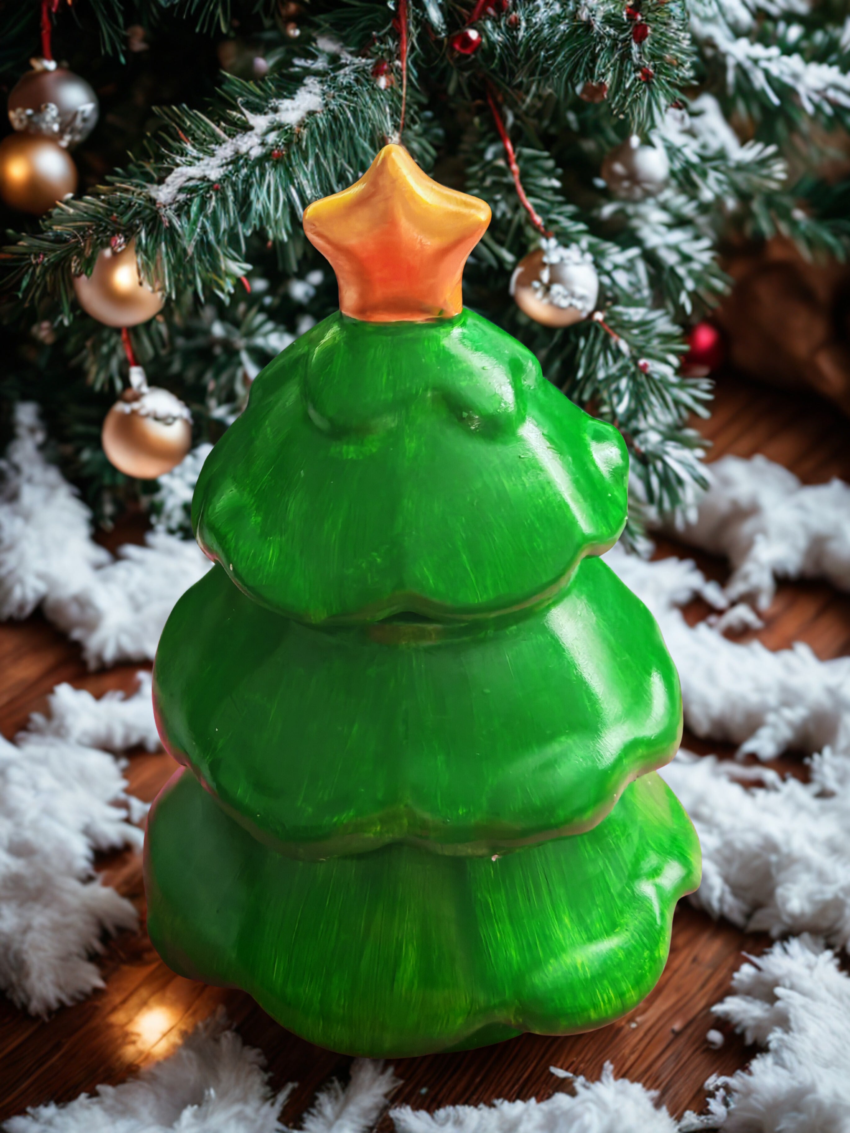 Christmas Tree Candle Duo - Handmade Gypsum & Soy Wax Set