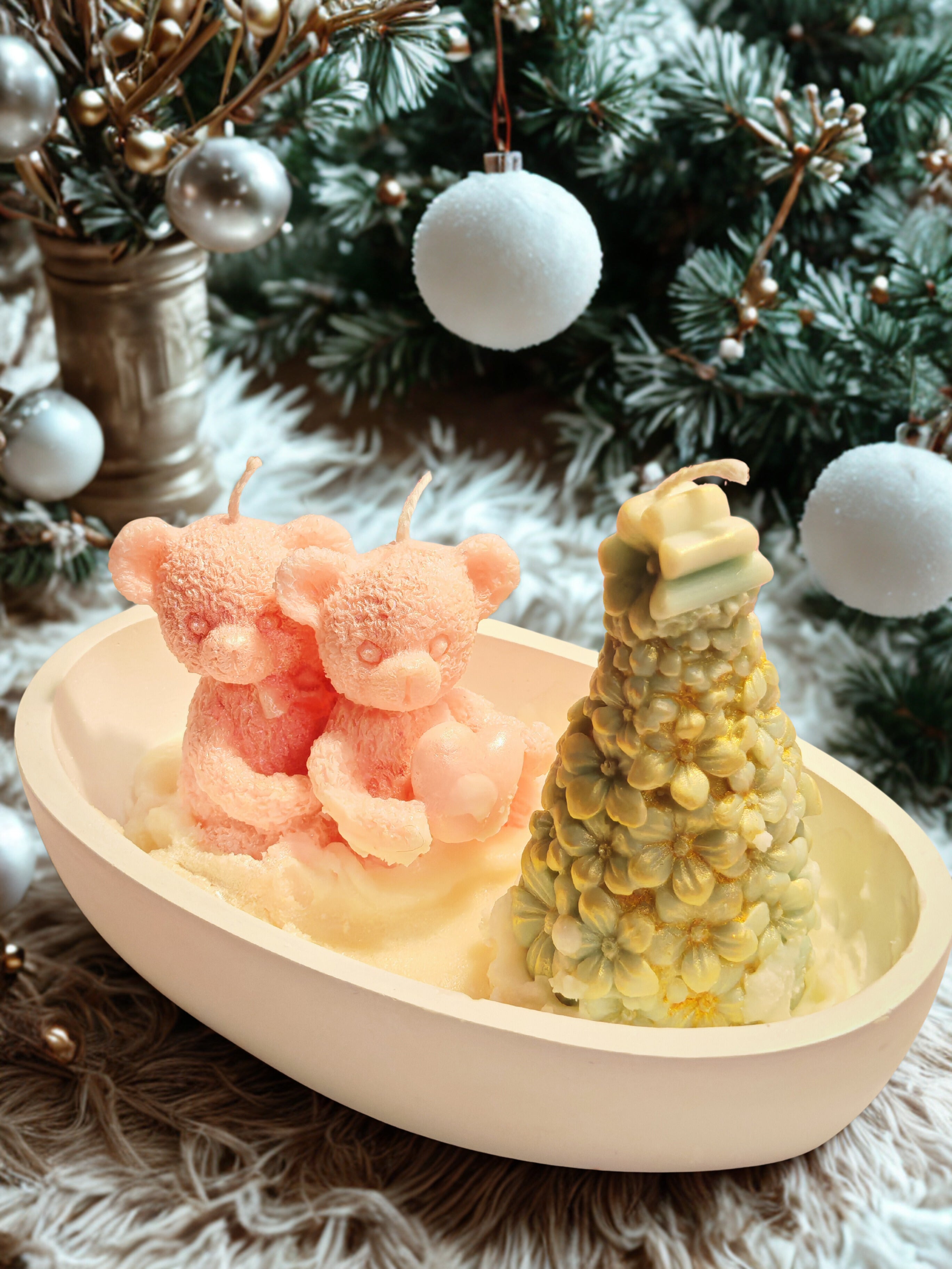 Christmas Bear Duo Candle Set