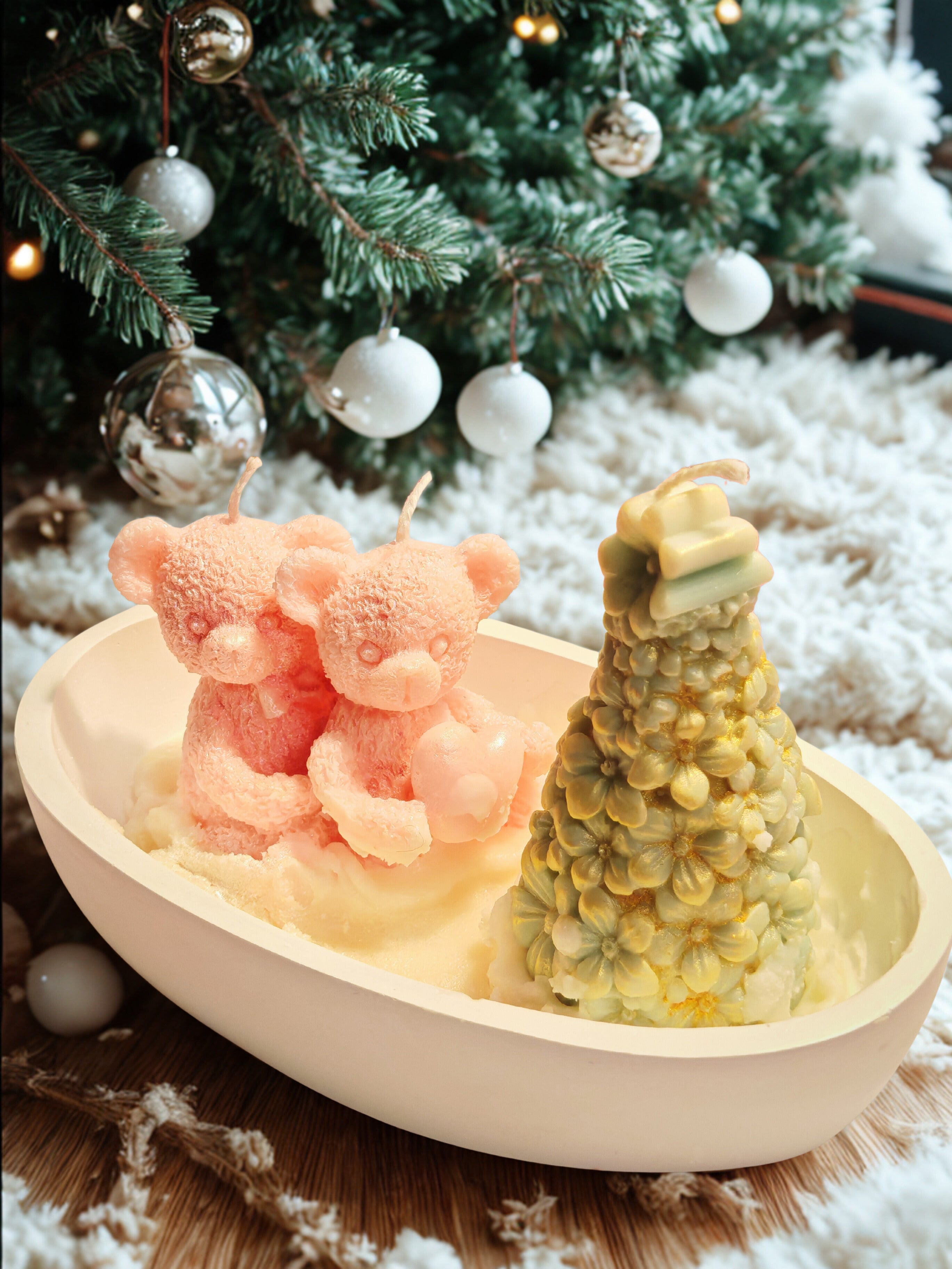 Christmas Bear Duo Candle Set