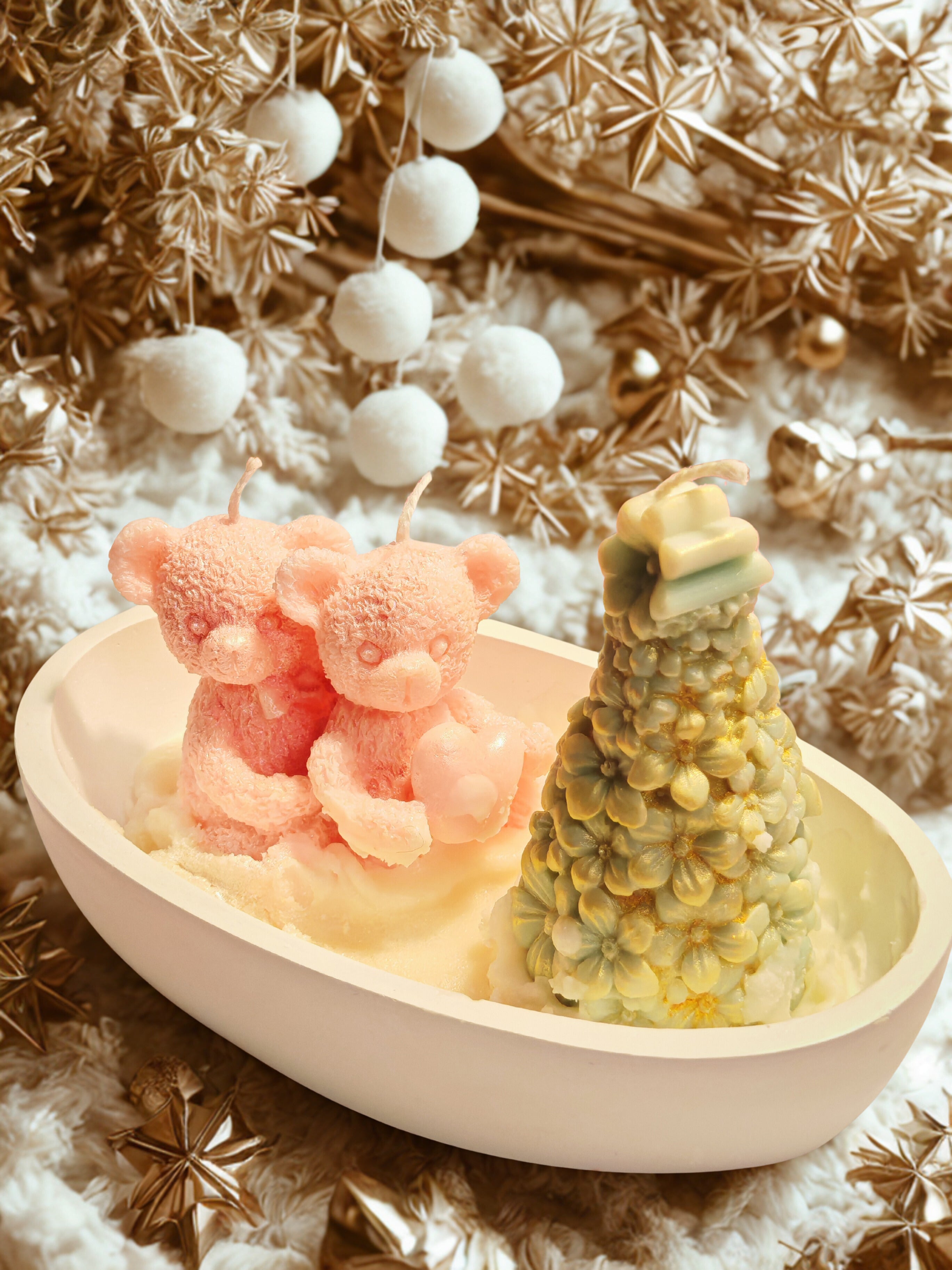 Christmas Bear Duo Candle Set