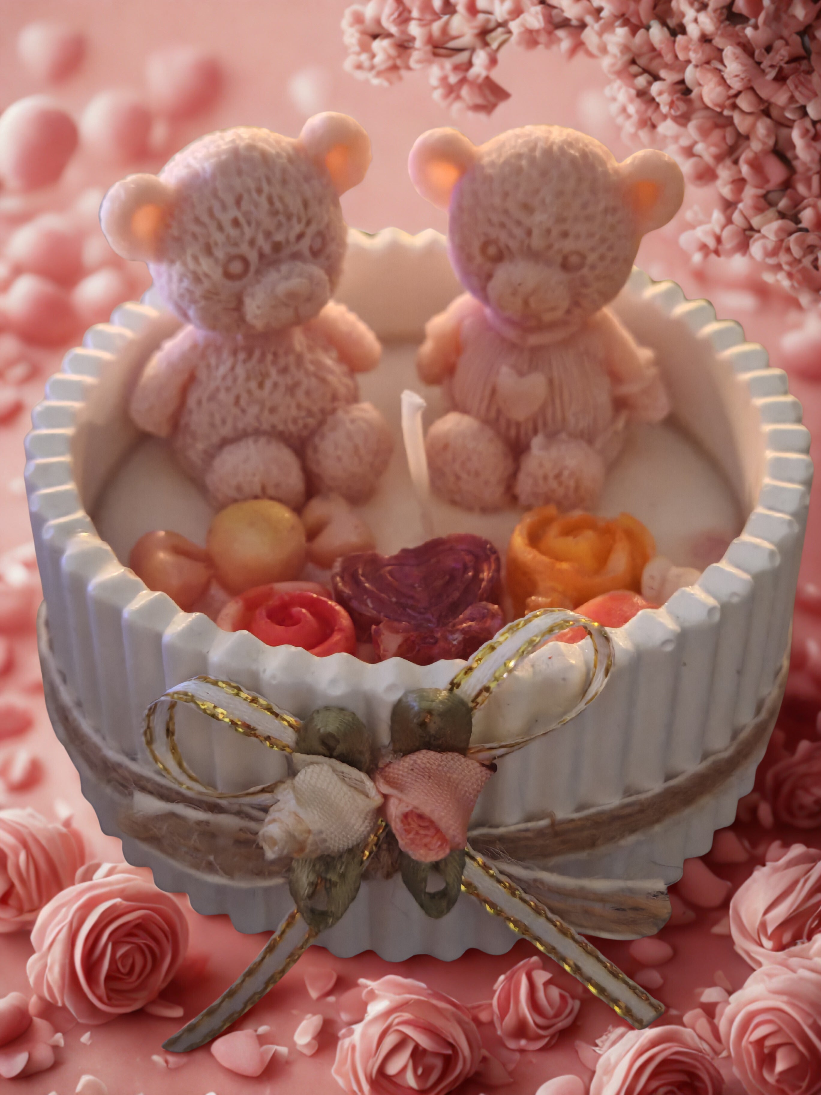 Valentine’s Candle in a Ceramic Gypsum Jar