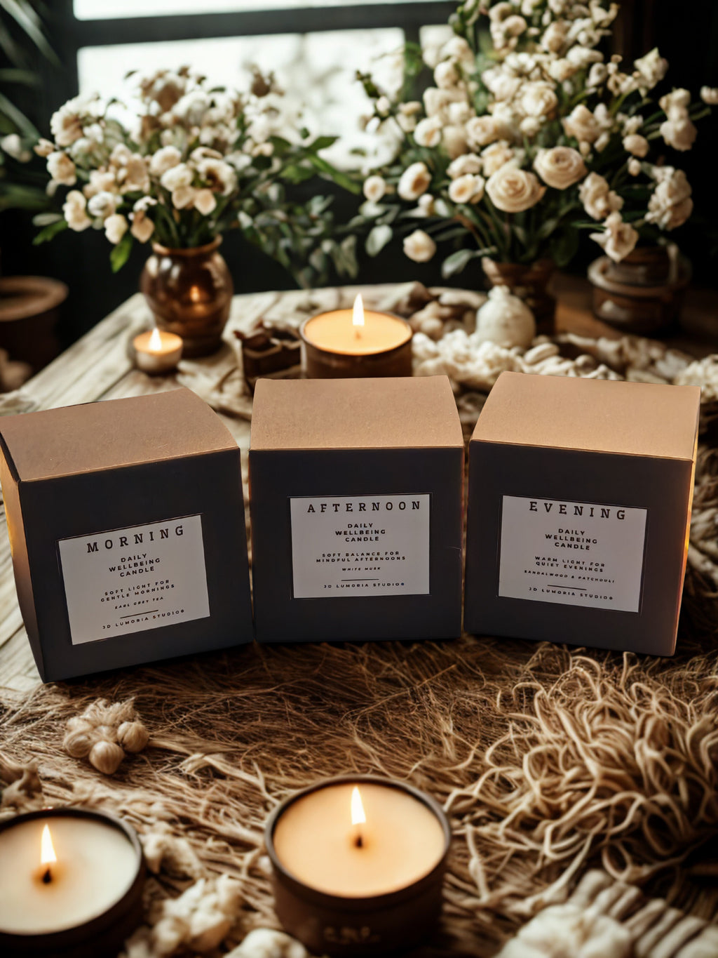 Daily Wellbeing -  3 Candle Ritual Set