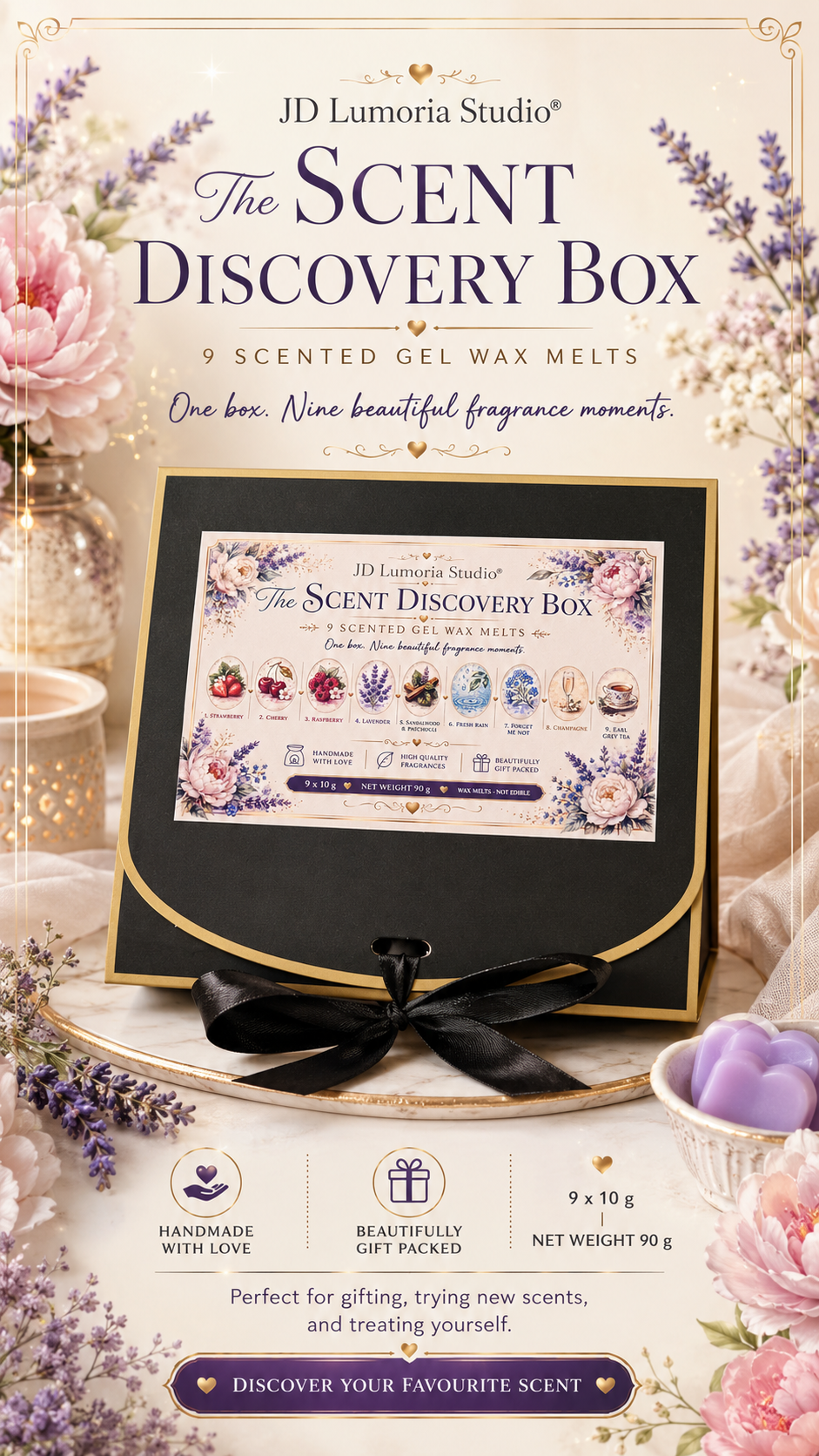 The Scent Discovery Box - 9 Scented Gel Wax Melts