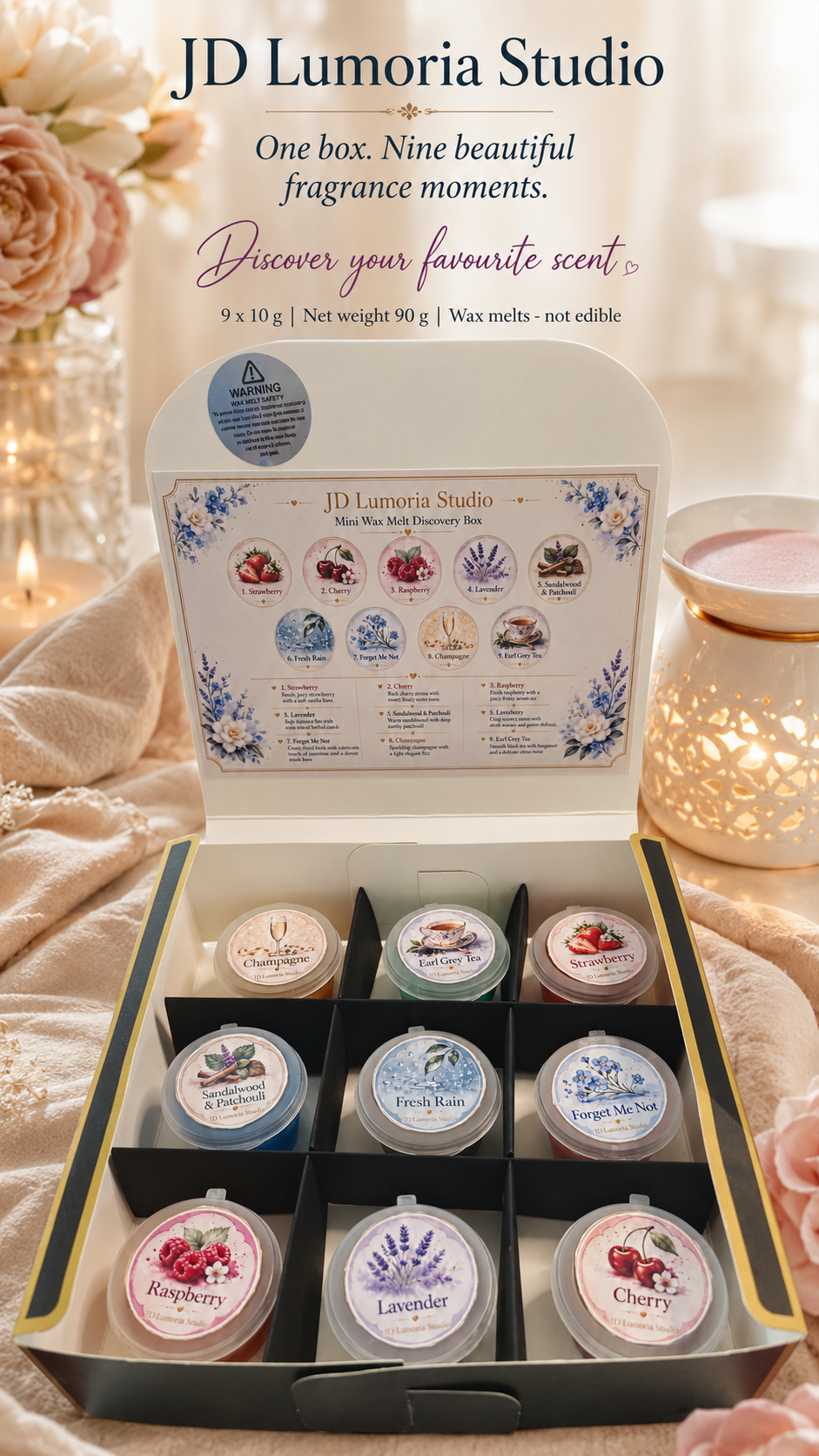 The Scent Discovery Box - 9 Scented Gel Wax Melts