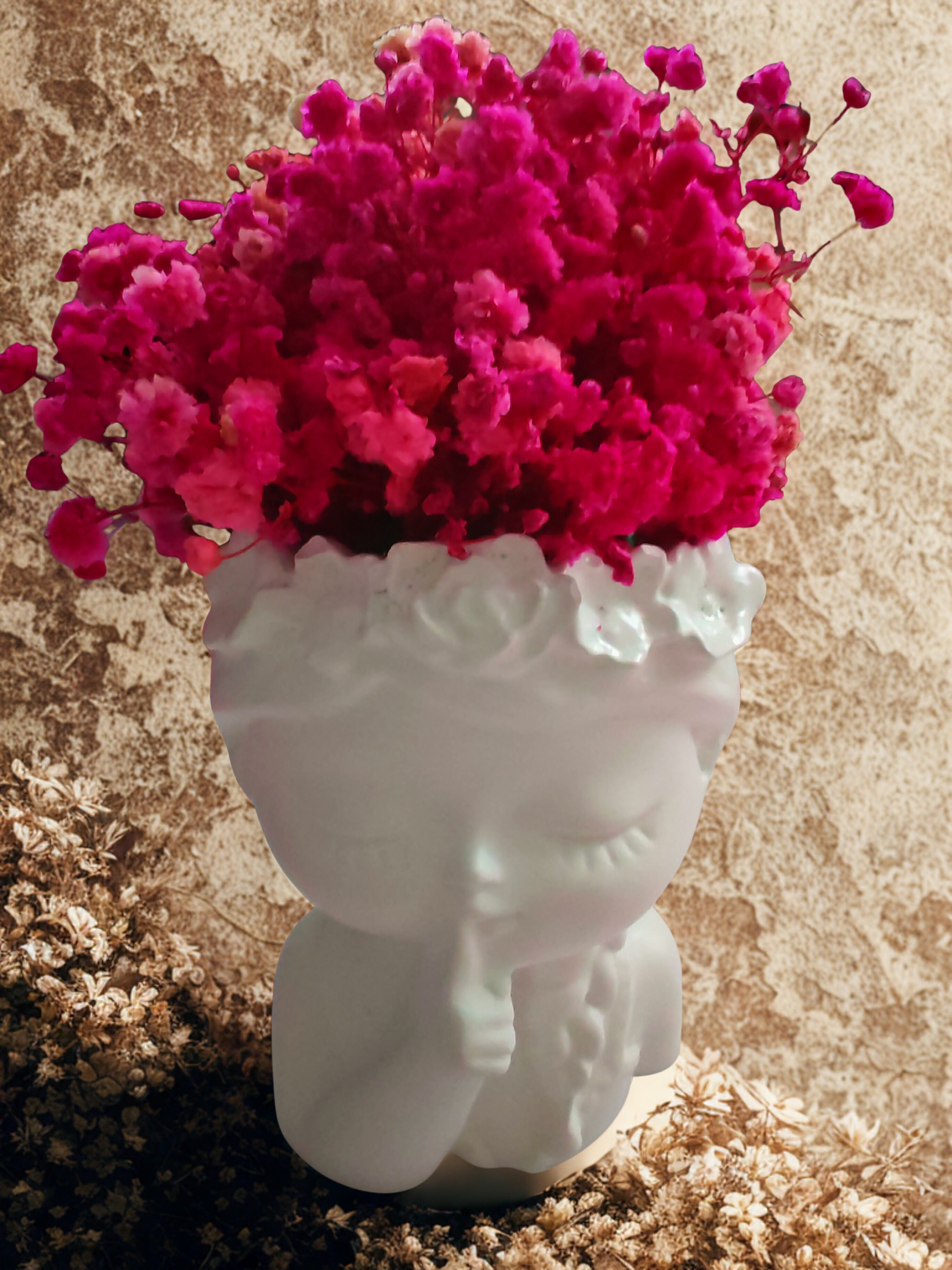 Enchanted White Girl Vase & Candle Set