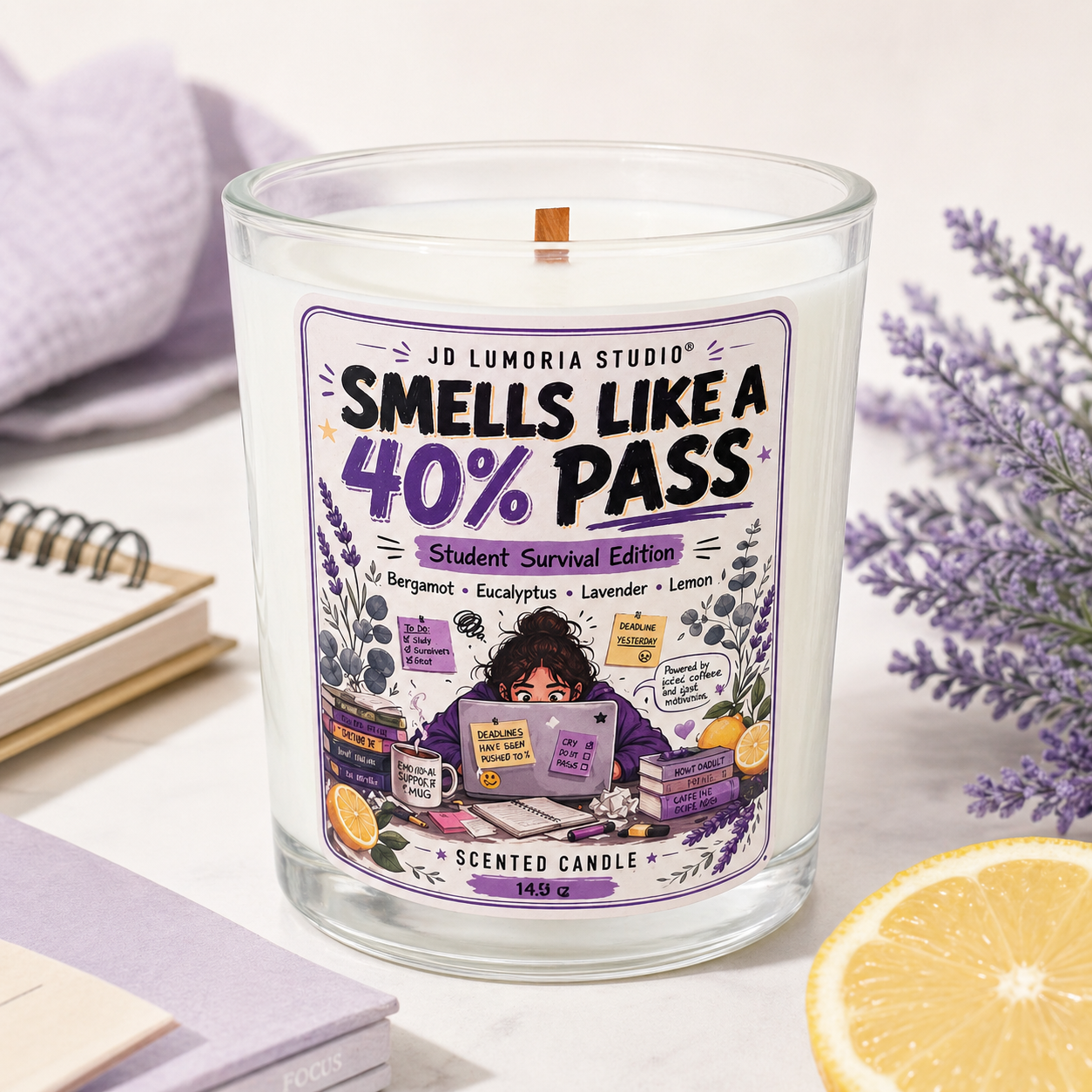 Smells Like a 40% Pass - Student Survival Edition Scented Candle