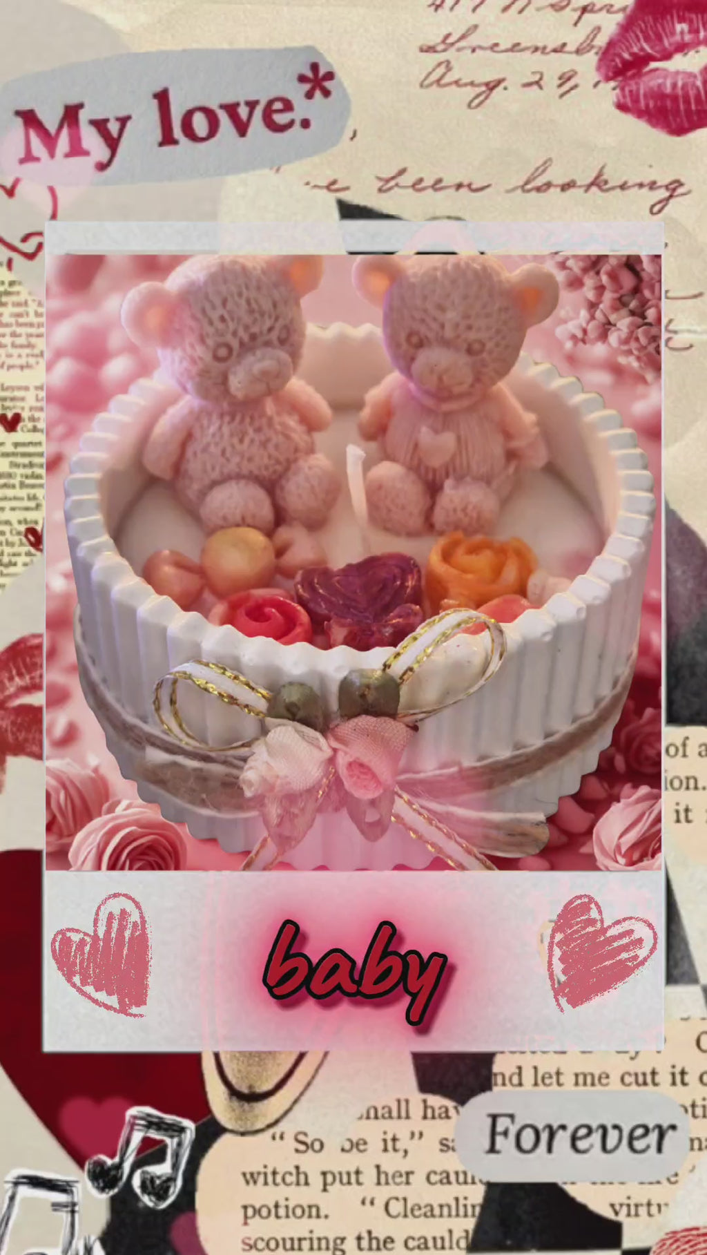 Valentine’s Candle in a Ceramic Gypsum Jar